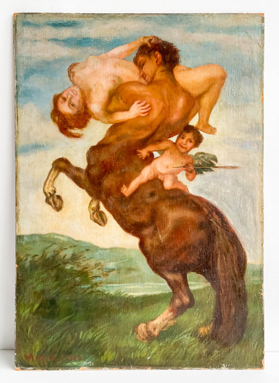 after Franz von Stuck - Centaur and Nymph with Cupid
