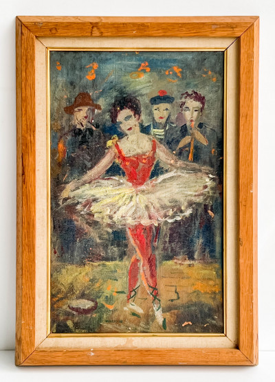 Unknown Artist - Ballet Dancer in Crowded Room