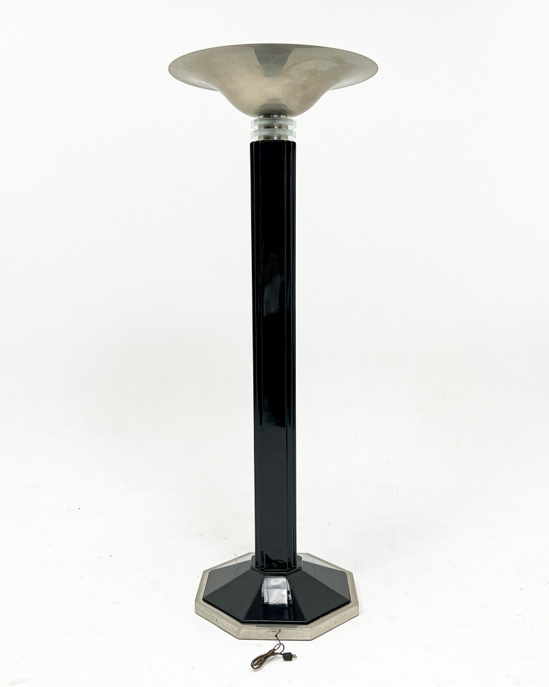 Impressive Art Deco Aluminum Mounted Floor Lamp