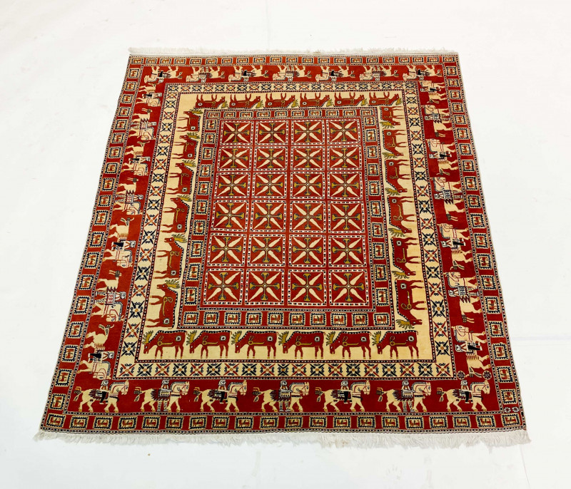Persian Carpet with Pazyrk Design