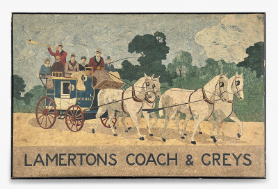 Image for Lot Lamertons Coach & Greys Large Advertising Mural
