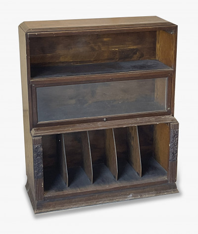 Image for Lot Wood Cabinet with Vitrine