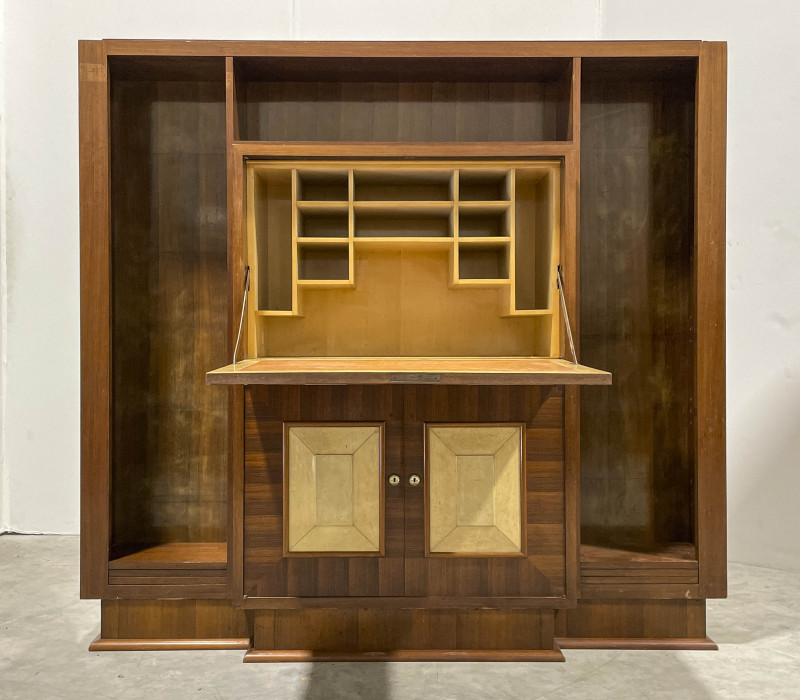 Large Secretaire Bookcase with Parchment Panels