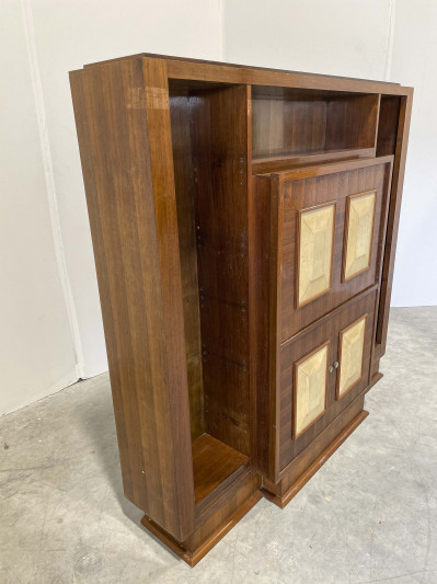 Large Secretaire Bookcase with Parchment Panels