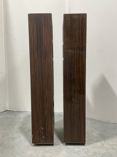 Pair of Exotic Wood Veneer Étagères