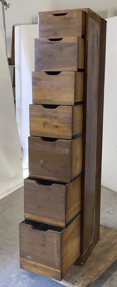 2 Tall Wood Chest of Drawers