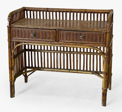 Image for Lot Bamboo and Rattan Writing Desk