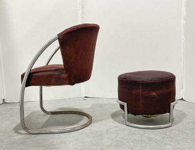 Michel Dufet - Chair and Ottoman