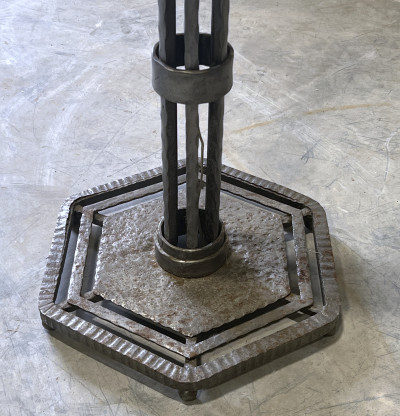 Wrought Iron Floor Lamp in the style of Edgar Brandt