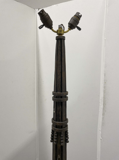 Large Wrought Iron Floor Lamp, in the style of Edgar Brandt