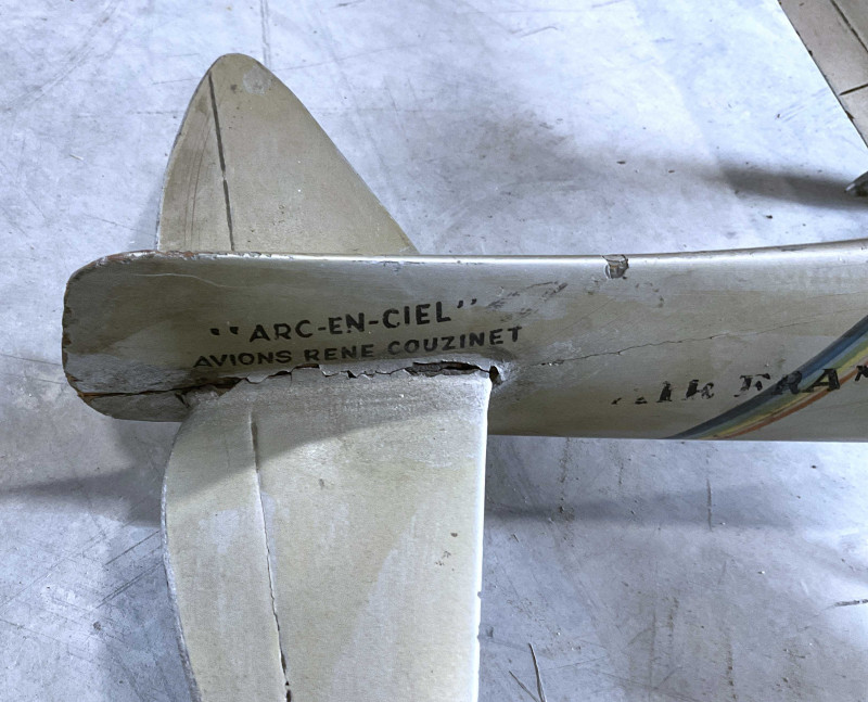 Enameled Wood Model of an Air France Arc-En-Ciel Airplane