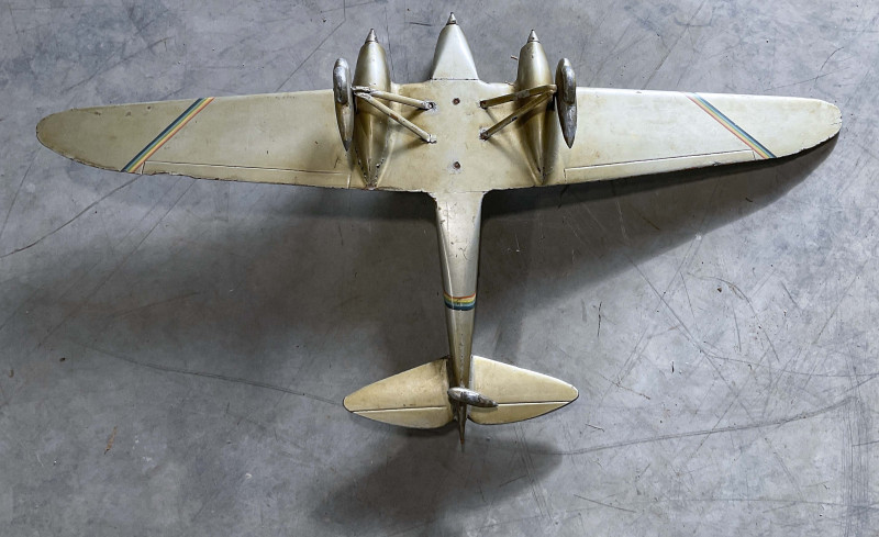 Enameled Wood Model of an Air France Arc-En-Ciel Airplane