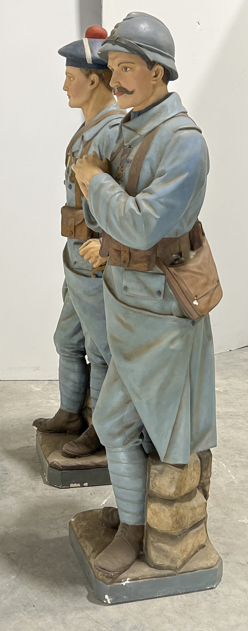 2 Near Life-Size Sculptures of Soldiers