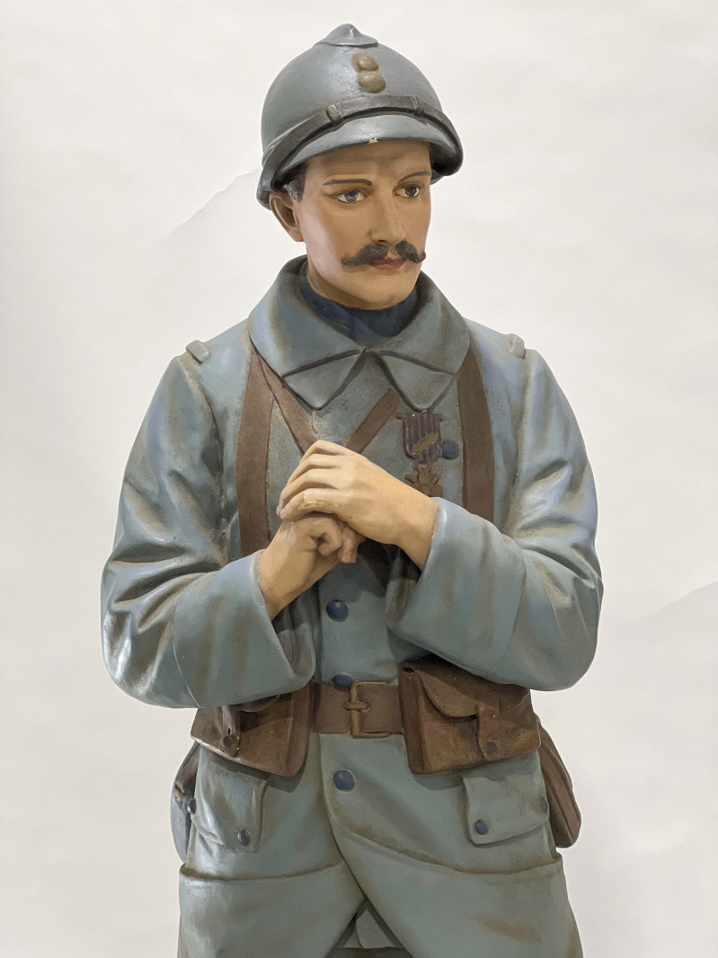 2 Near Life-Size Sculptures of Soldiers