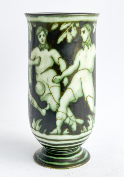 Image for Lot Charles Catteau for Boch Frères Keramis - Vase with Football Motif