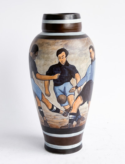 Image for Lot Charles Catteau - Vase with Football Motif