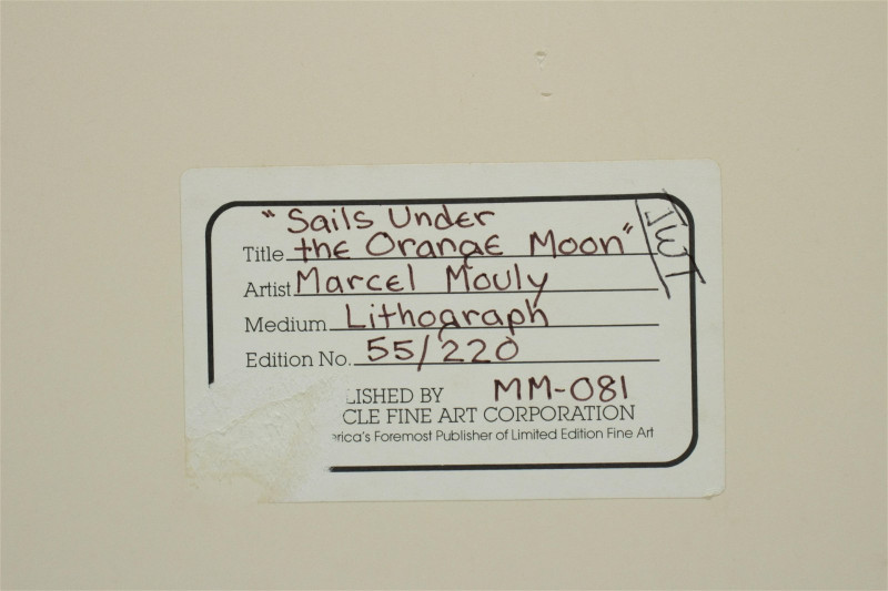 Marcel Mouley -Sails Under the Orange Moon - Litho