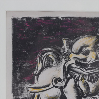 Max Weber, Chinese Lion, lithograph