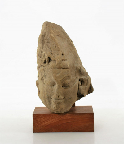 Image for Lot Southeast Asian Carved Stone Bust of Vishna