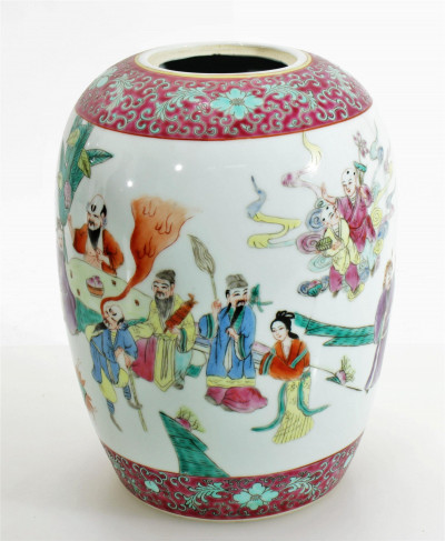 6 Chinese Porcelain Vases & Wooden Shop Signs