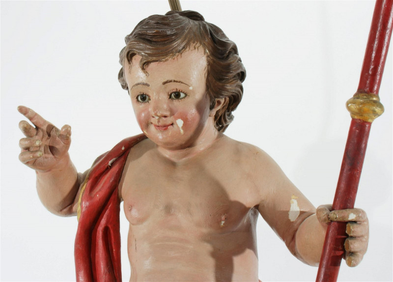Baroque Style Polychromed Putto Lamp, 19th C.