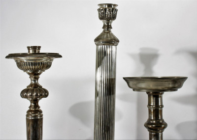 7 Baroque Style Brass & Metal Candlesticks