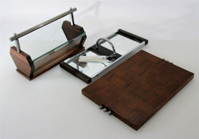 Image for Lot 3 Art Deco Chrome & Rosewood Trays, c.1930