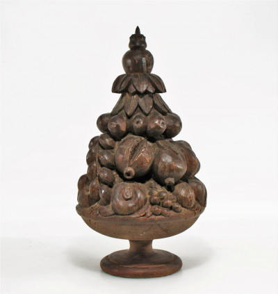 Image for Lot Antique Continental Carved Walnut Fruit Centerpiec