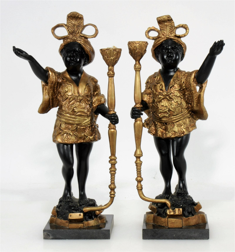 Pair Blackamoor Figures as Candleholders