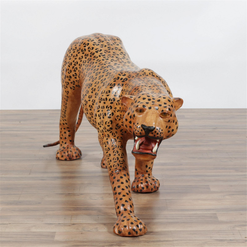 Contemporary Painted Cheetah Sculpture