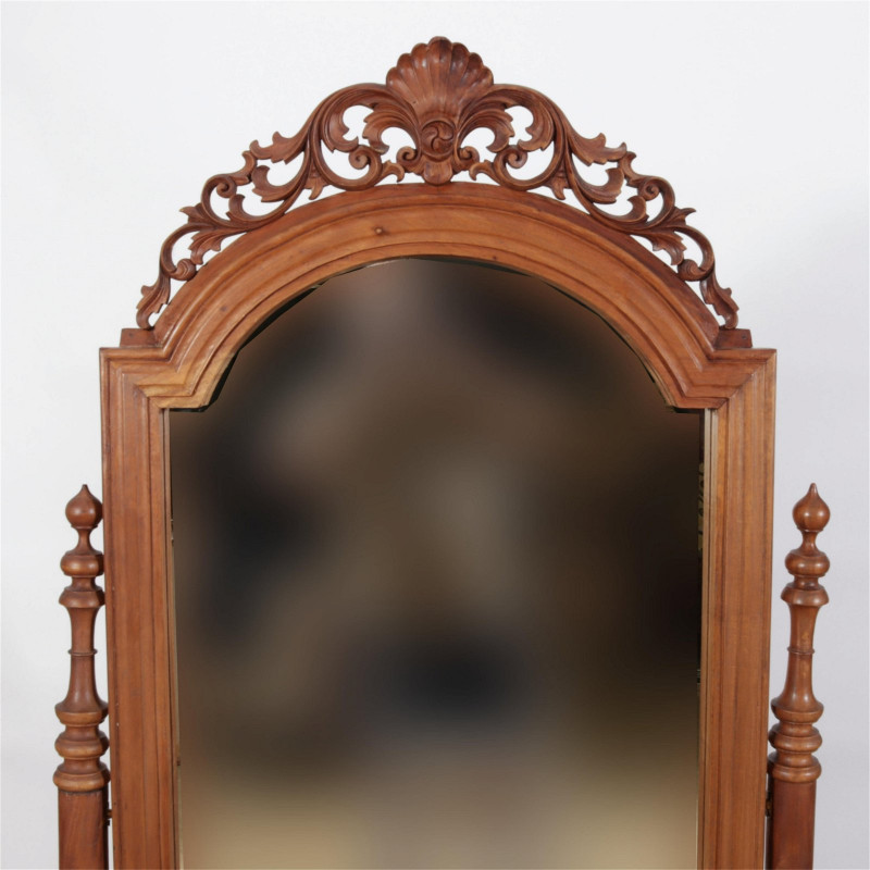 Pair of Victorian Carved Cheval Mirrors