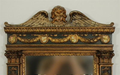 Italian Renaissance Style Giltwood Painted Mirror