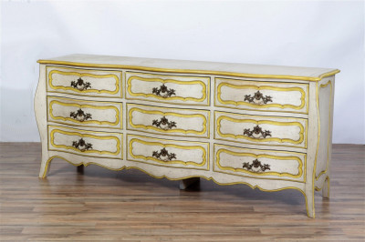 Image for Lot Provincial Style Cream & Yellow Painted Dresser