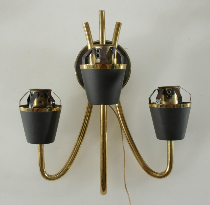 Two Italian 1950's Sconces and Chandelier