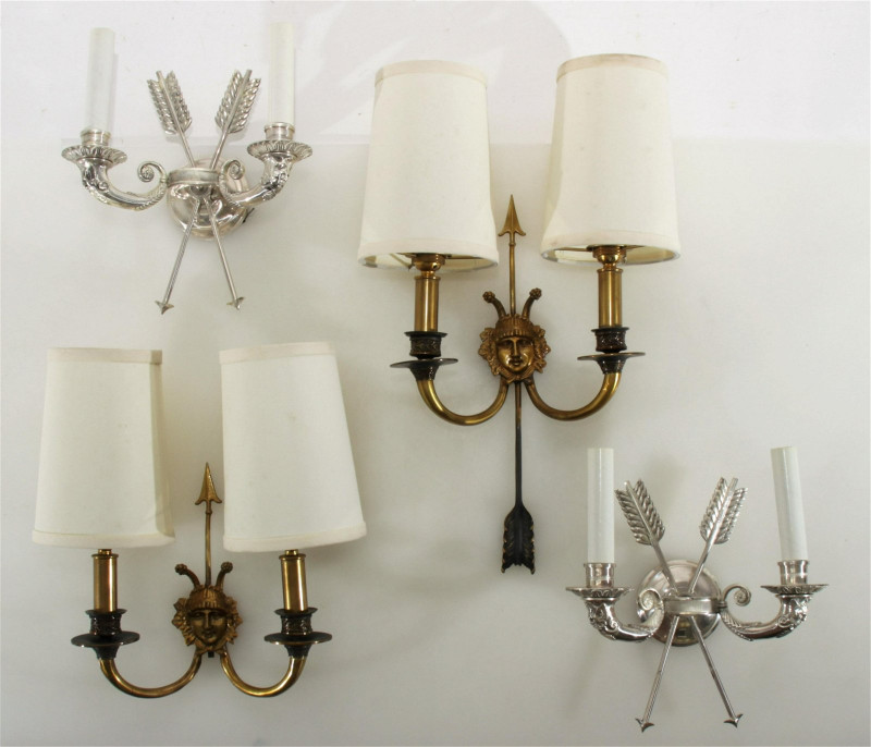2 Pairs Classical Style 2-Light Sconces