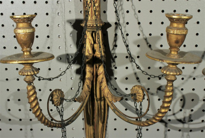 Pair of Italian Gilt Wood and Metal Wall Sconces