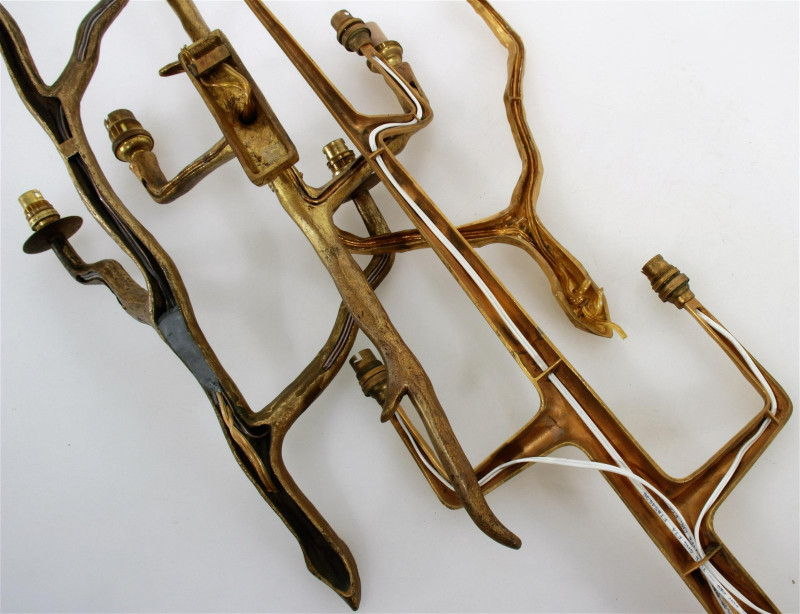 4 Felix Agostini Style Brass Sconces