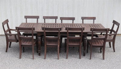 Image for Lot Pottery Barn Wood Patio Dining Set