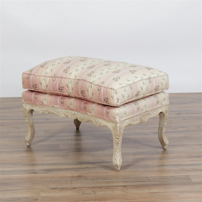 Louis XV Style Cream Painted Berger and Ottoman