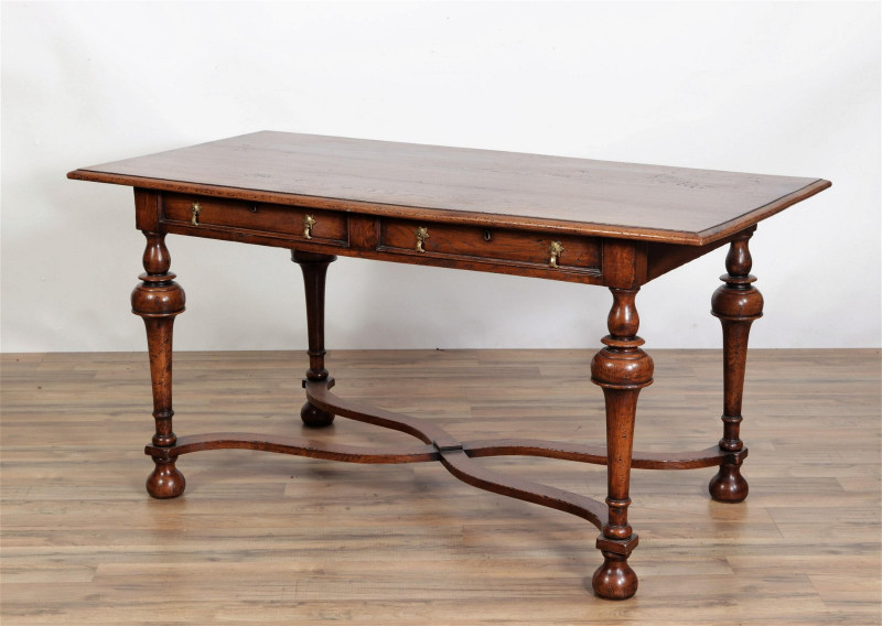 English Baroque Style Oak Desk