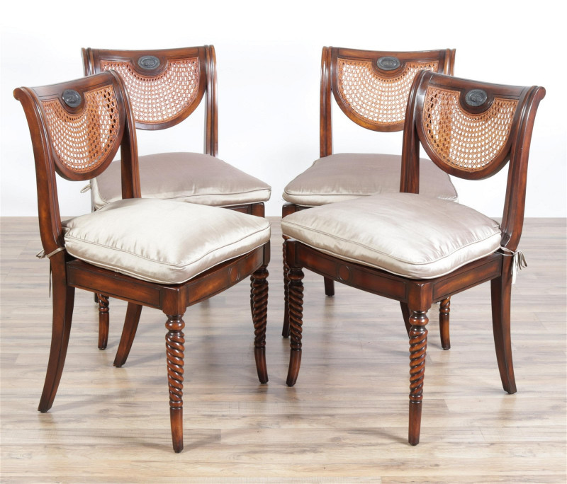 Eight Theodore Alexander Dining Side Chairs