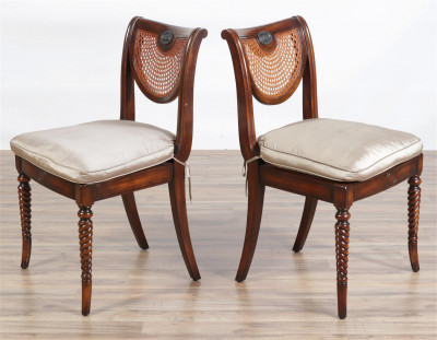 Eight Theodore Alexander Dining Side Chairs