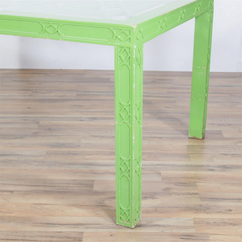 Chippendale Style Green Painted Dining Table