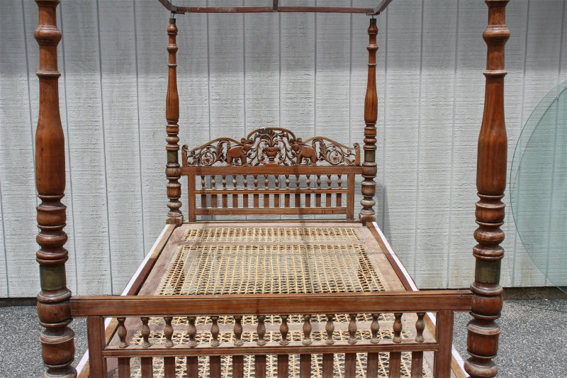 19th C. Anglo Indian Teak Twin Size Bed