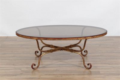 Image for Lot Rococo Style Gilt Iron Coffee Table