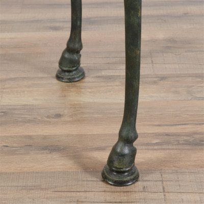 Roman Style Patinated Bronze Table with Marble Top