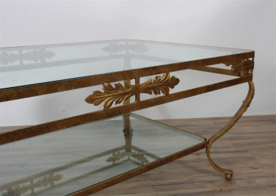 Rococo Style Gold Painted Iron Coffee Table