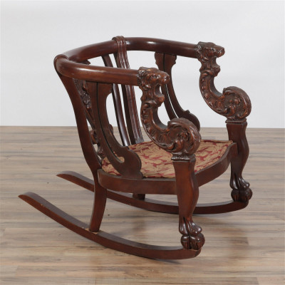 Image for Lot Art Nouveau Mahogany Rocking Chair