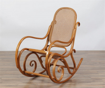 Image for Lot Thonet Bentwood & Caned Rocking Chair