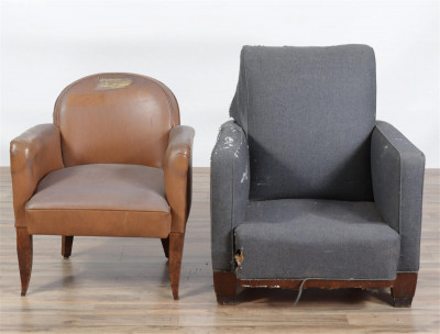 Two Art Deco Oak Club Chairs, c.1930